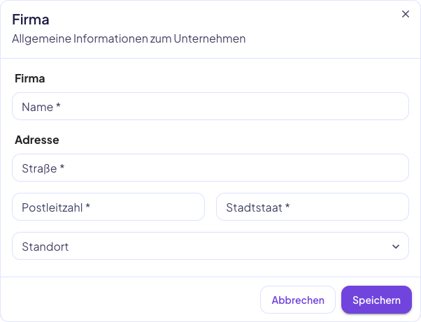 Neue Adresse erstellen