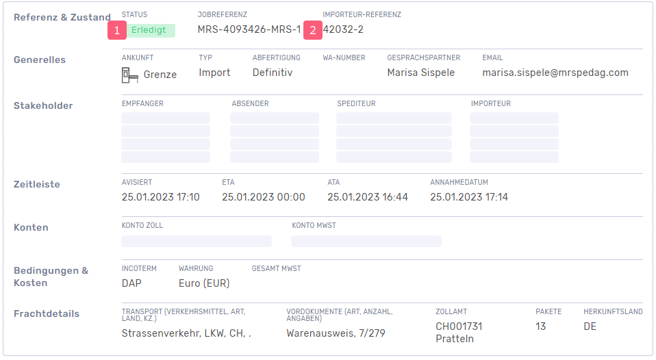 Bearbeiten der Prüfspur